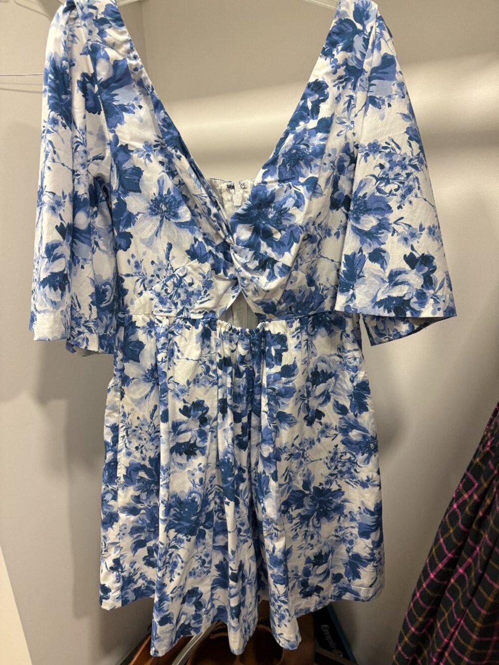Cutout Poplin Mini Dress